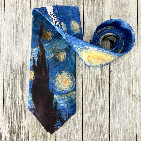 Ralph Marlin Other - RALPH MARLIN Vintage Vincent Van Gogh “Starry Night” Neck Tie